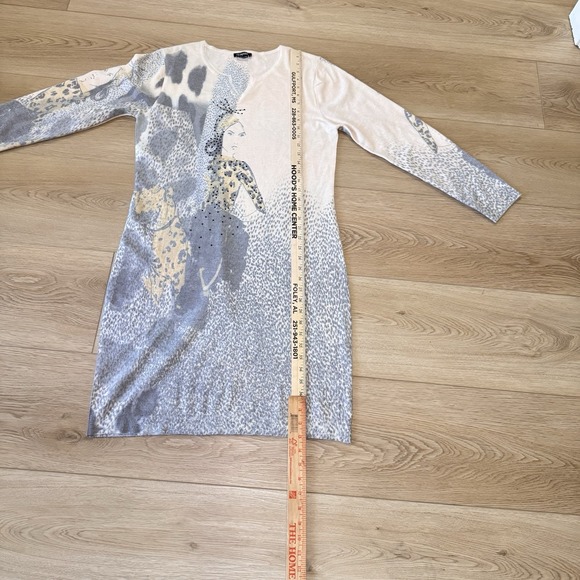 Sempre Woman's Dress Designed In Italy Human Artwork Leopard Sz M - Picture 7 of 12